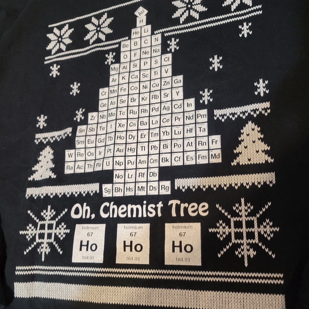 Oh Chemist Tree size M long sleeved t-shirt in black with white screenprint